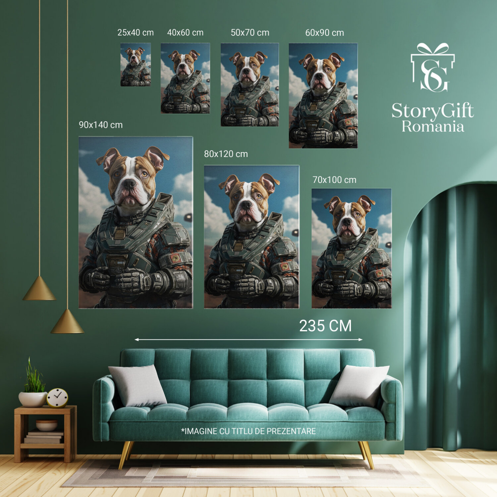  Tablou Canvas Personalizat Soldat American Cu Uniformă De Robot Și ArmăMarime 40x25CM [6]