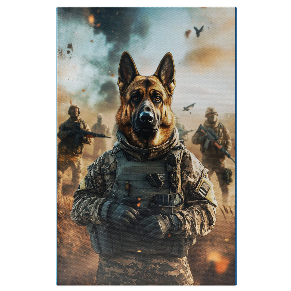  Tablou Canvas Personalizat Soldat American Pe Frontul De Luptă Cu ArmeMarime 40x25CM [1]