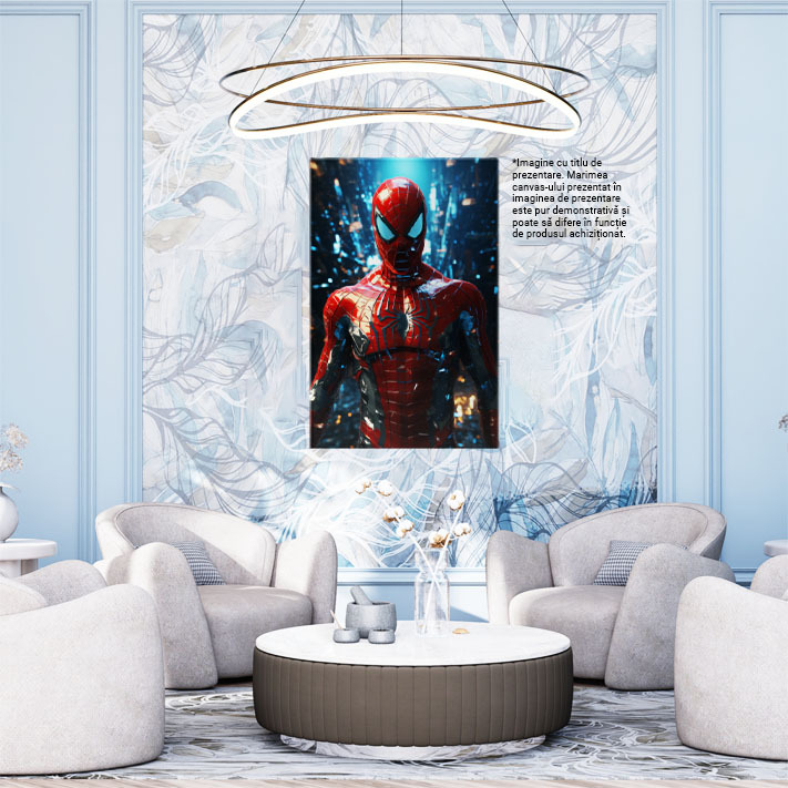 Tablou Canvas:  SpiderMan în Costum Roșu- Desene Animate Pictura Digitala 40x25CM [2]