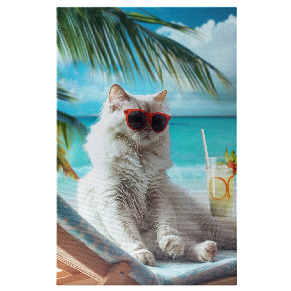 Tablou Canvas Spitz cu Ochelari - Portretul unei Pisici Cochete, Marime 40x25CM [1]