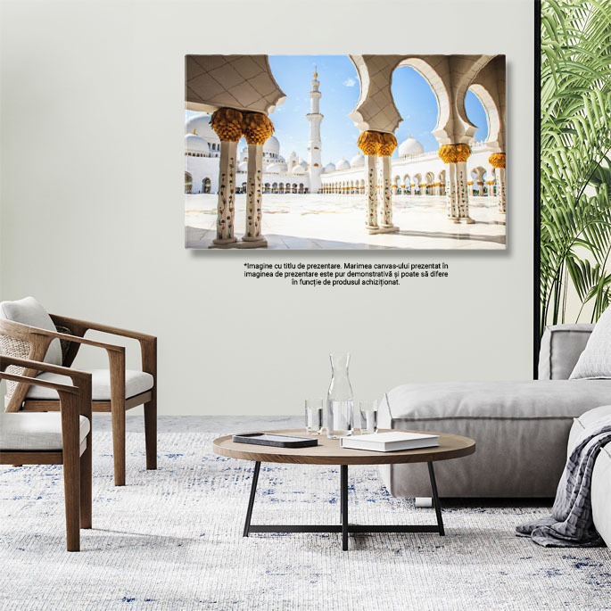 Tablou Canvas - Splendoarea Arhitecturala a Moscheei Sheikh Zayed: Arce, Marmura si Detalii de Lux in Abu Dhabi 40x25CM [3]