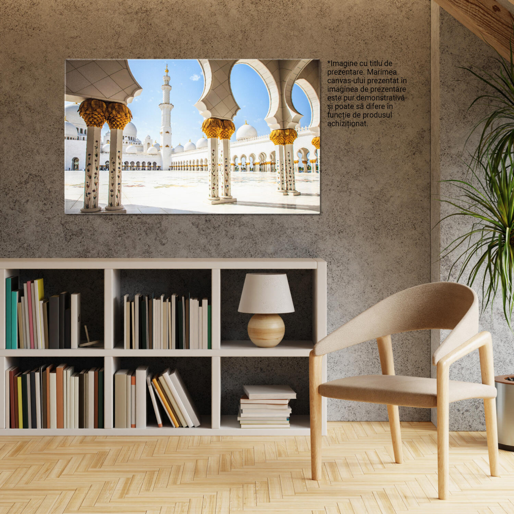 Tablou Canvas: Splendoarea Arhitecturală a Moscheei Sheikh Zayed, Marime 40x25CM [3]