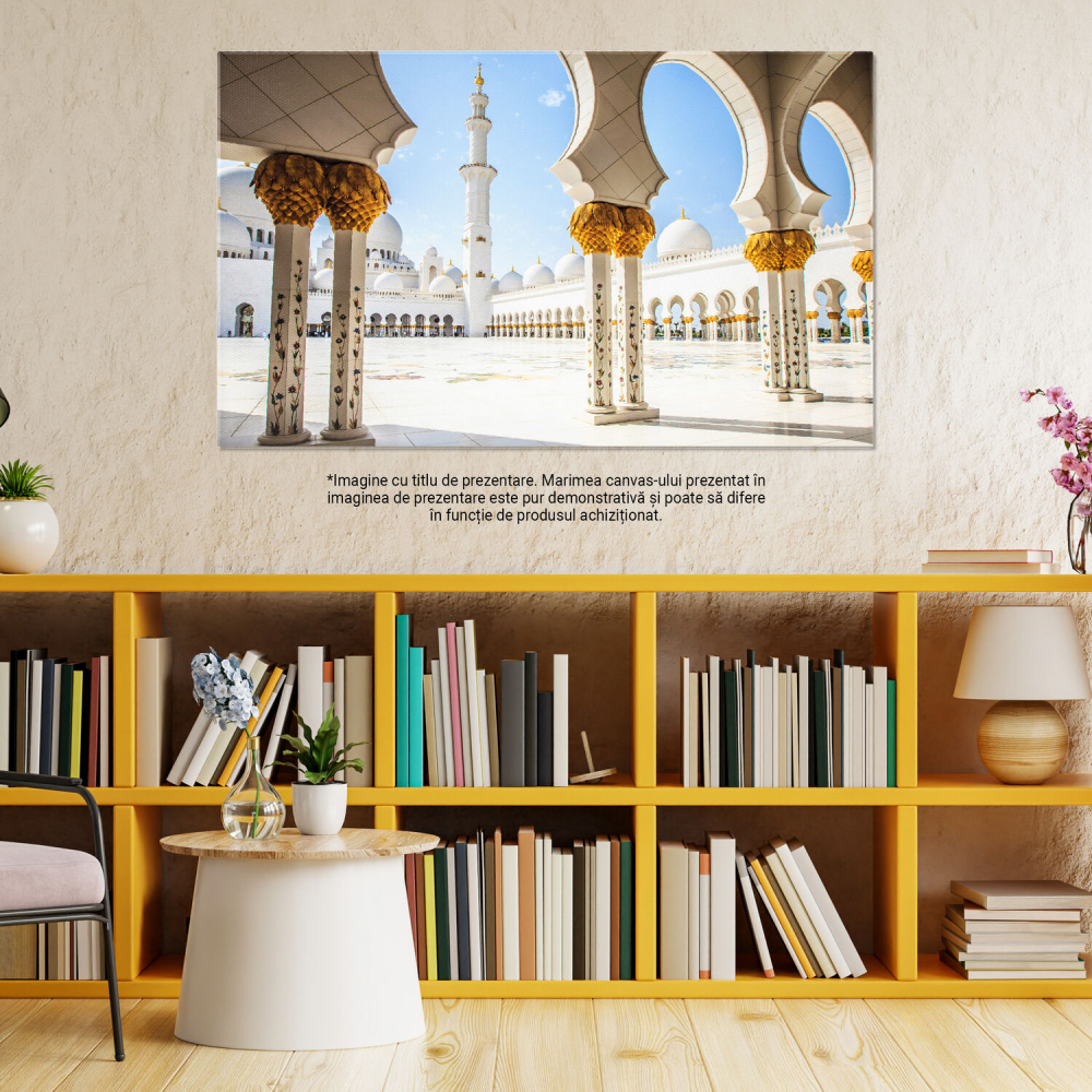 Tablou Canvas: Splendoarea Arhitecturală a Moscheei Sheikh Zayed, Marime 40x25CM [4]