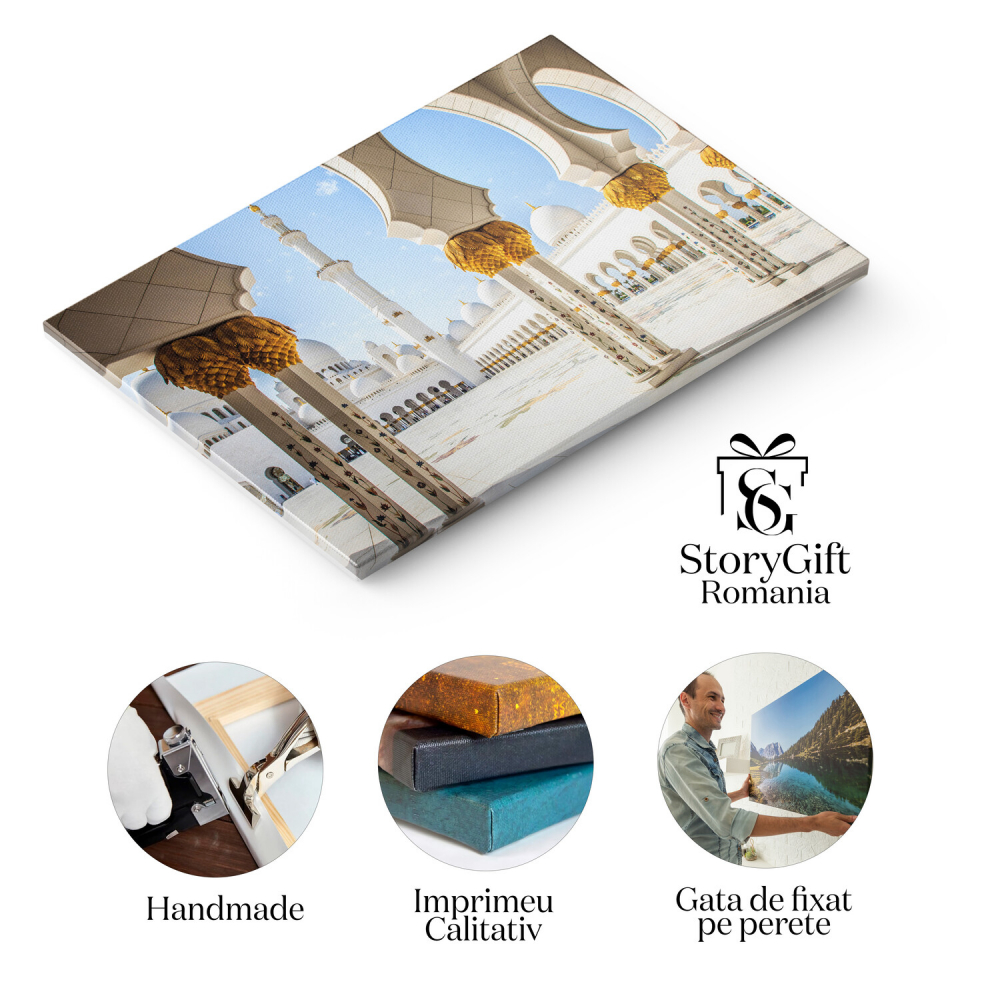 Tablou Canvas: Splendoarea Arhitecturală a Moscheei Sheikh Zayed, Marime 40x25CM [2]