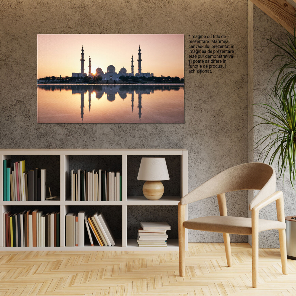 Tablou Canvas: Reflexia Splendorii Moscheei Sheikh Zayed, Marime 40x25CM [3]
