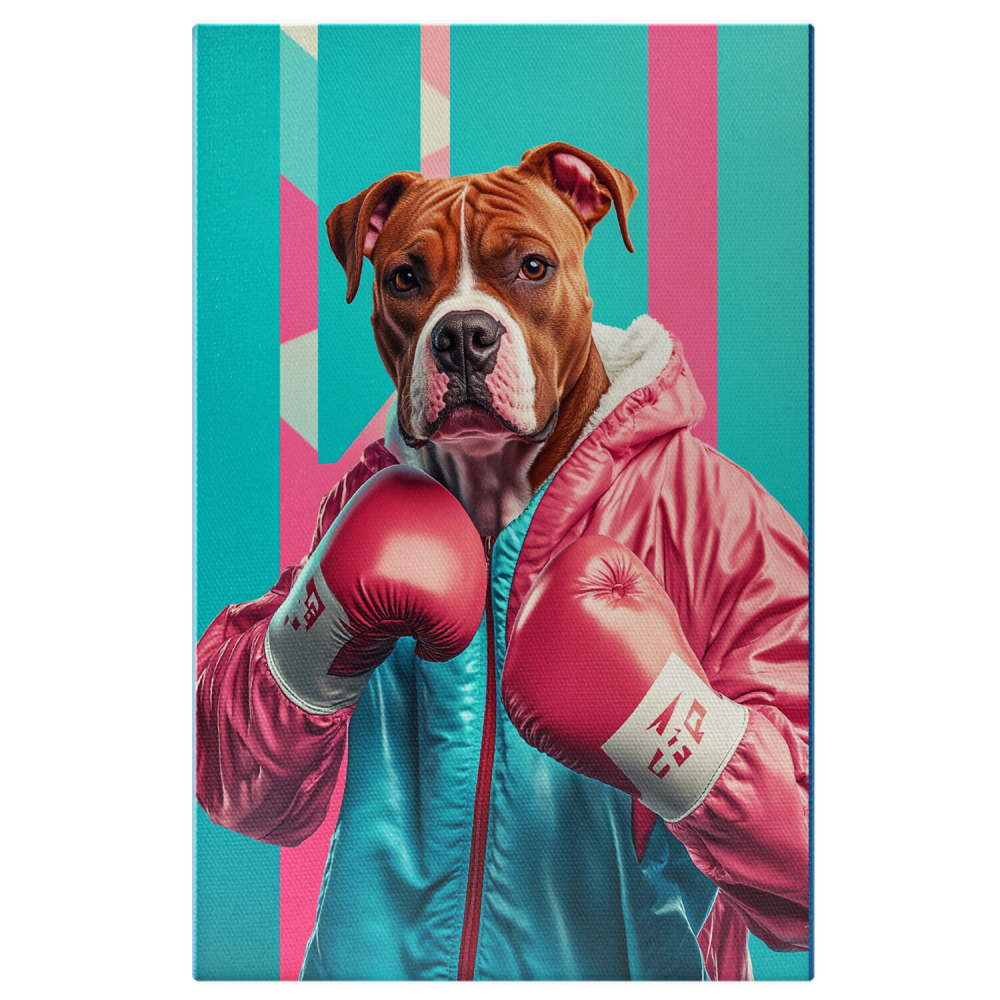  Tablou Canvas Personalizat Sportiv De Box În Ținută Stradală ColoratăMarime 140x90CM [1]