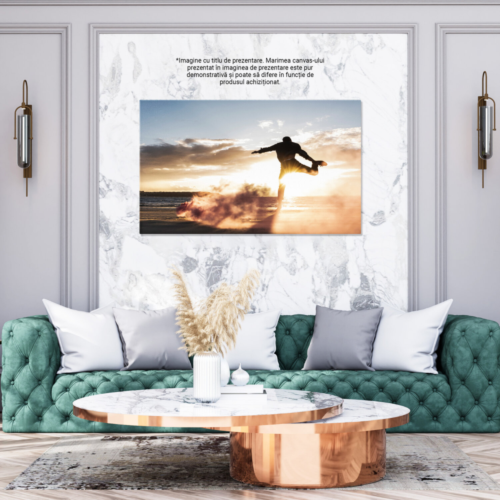 Tablou Canvas: Sportiv în Mișcare - Apusul Inspirator, Marime 40x25CM [3]