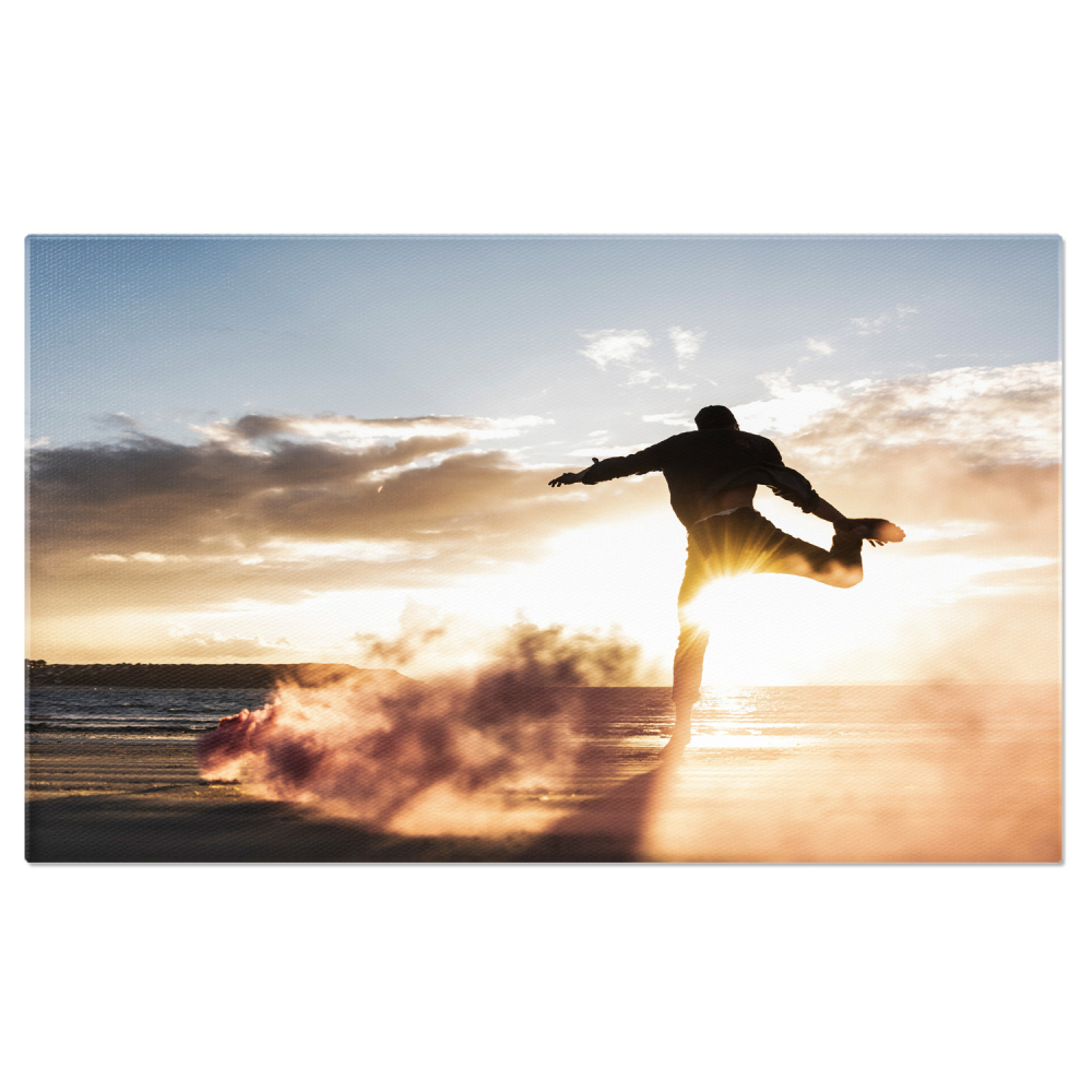 Tablou Canvas: Sportiv în Mișcare - Apusul Inspirator, Marime 40x25CM [1]