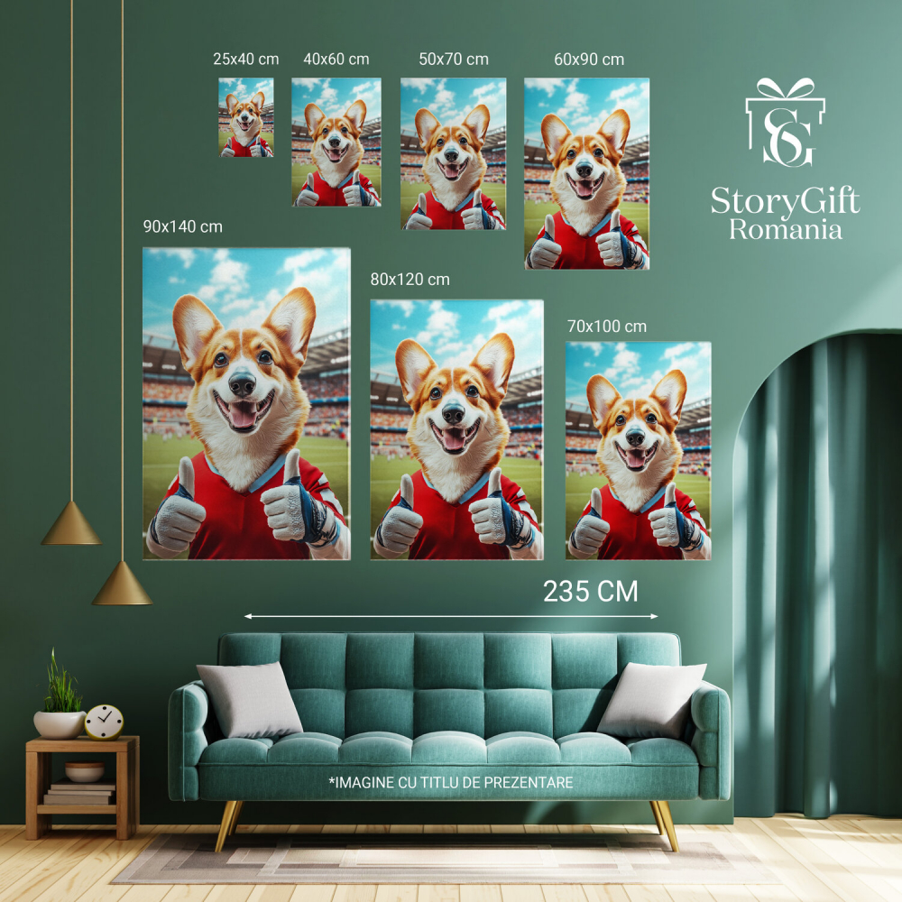  Tablou Canvas Personalizat Sportiv Pe Teren Cu Echipament Roșu Și AlbastruMarime 100x70CM [6]