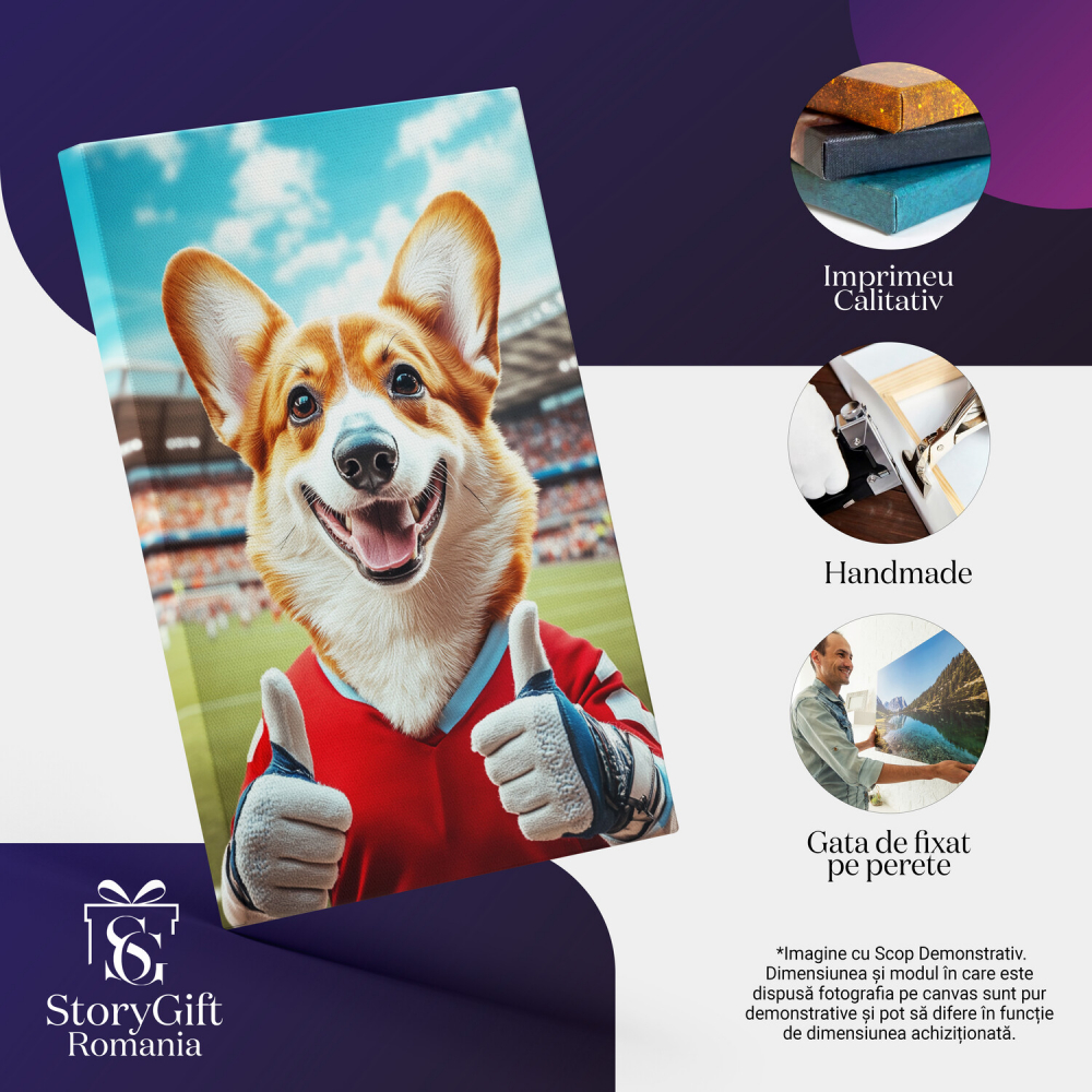  Tablou Canvas Personalizat Sportiv Pe Teren Cu Echipament Roșu Și AlbastruMarime 100x70CM [4]