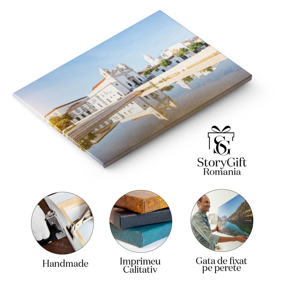 Tablou Canvas Staunea Veche Lagos din Portugalia, Algarve, oras, biserica, alb, vechi, cladire, calatorie 2639 40x25CM [2]