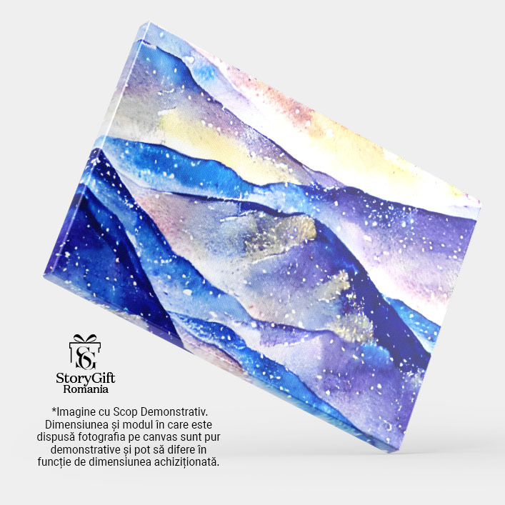 Tablou Canvas: Stil contemporan realizat din pensulă - Munți în culori abstracte 40x25CM [4]