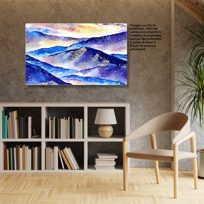 Tablou Canvas: Stil contemporan realizat din pensulă - Munți în culori abstracte 40x25CM [3]