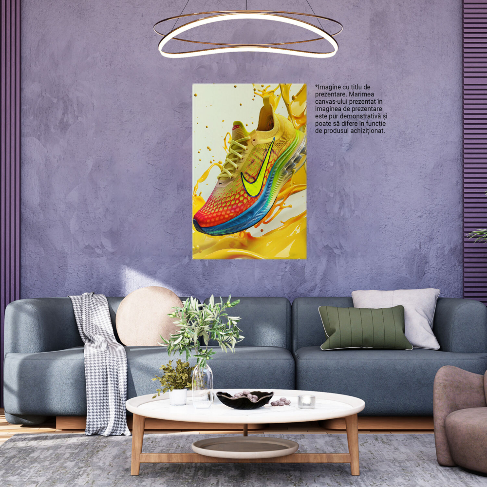 Tablou Canvas Stil și Confort Adidas Nike - Design Modern Pe Fundal Galben, Marime 40x25CM [3]