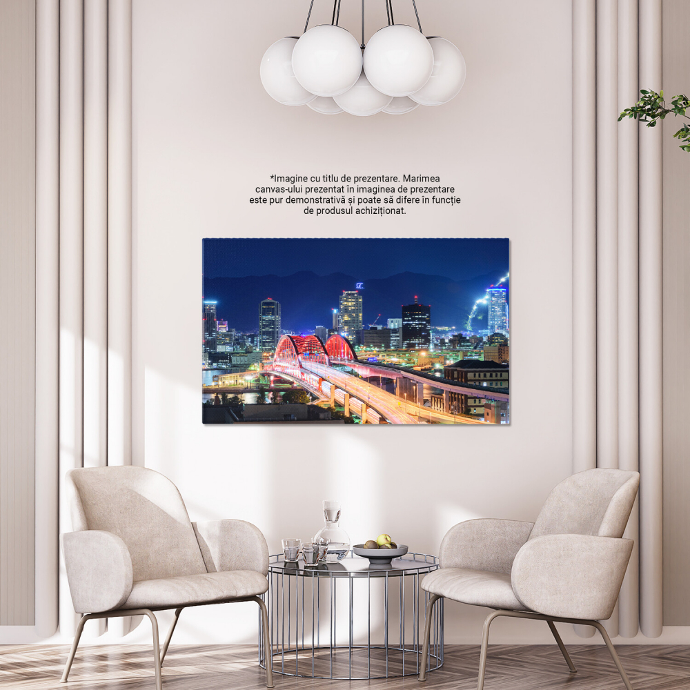 Tablou Canvas: O Perspectivă Urbană asupra Străzilor Aglomerate ale Asiei, Marime 40x25CM [4]