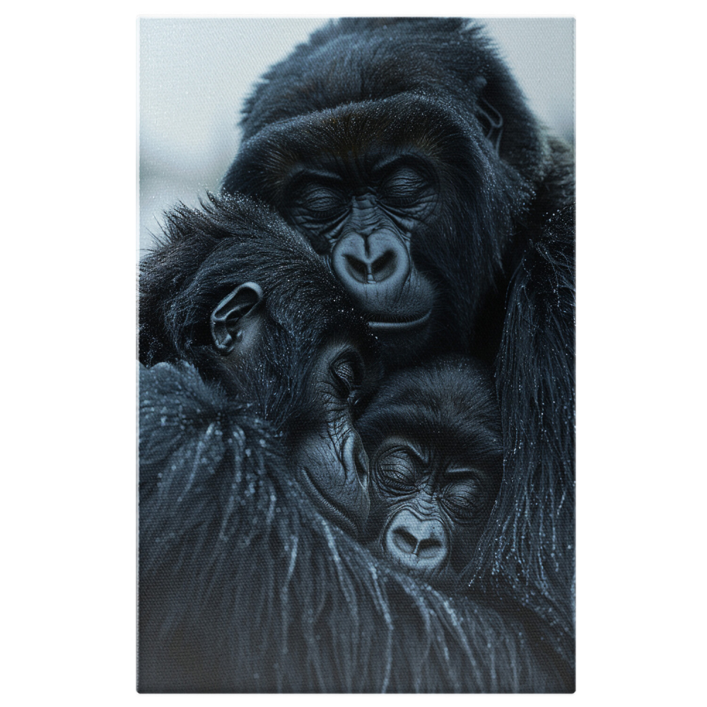 Dragostea Animalelor Sălbatice - Maimuța și Puii Săi - Pictură Digitală, Marime 40x25CM [1]