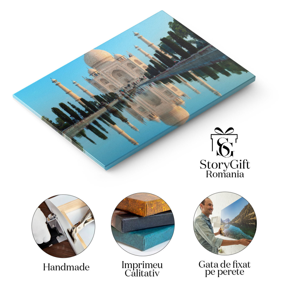 Tablou Canvas Taj Mahal in Agra, India, Taj Mahal, India, Agra, monument, mausoleu, calatorie 4428 40x25CM [2]