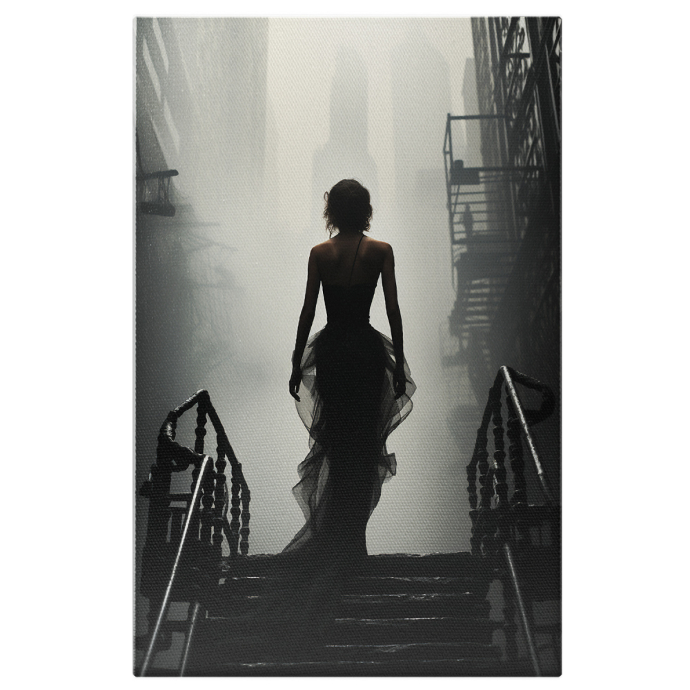 Tablou Canvas - Țara Visurilor - Iluminat de Fundal în Negru și Alb, Marime 40x25CM [1]