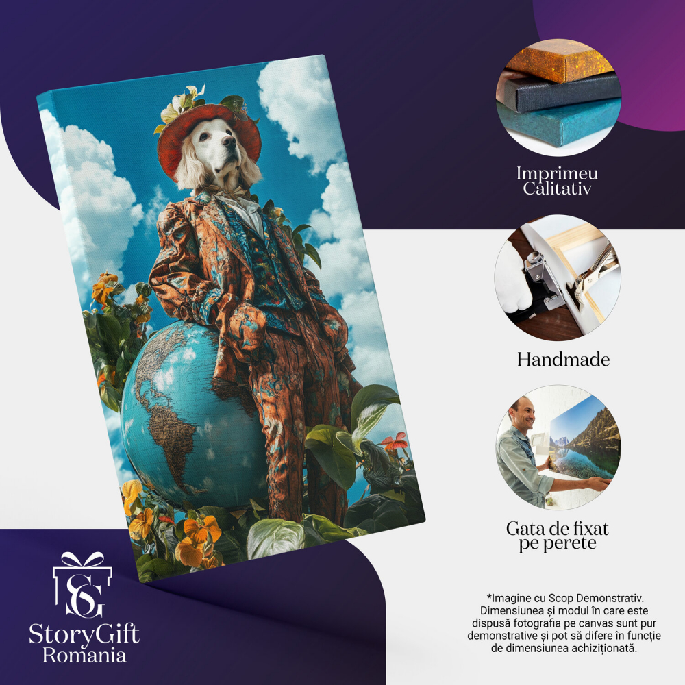 Tablou Abstract Personalizat - Pălărie Florală, Costume Portocaliu-Albastru
Marime 40x25CM [4]