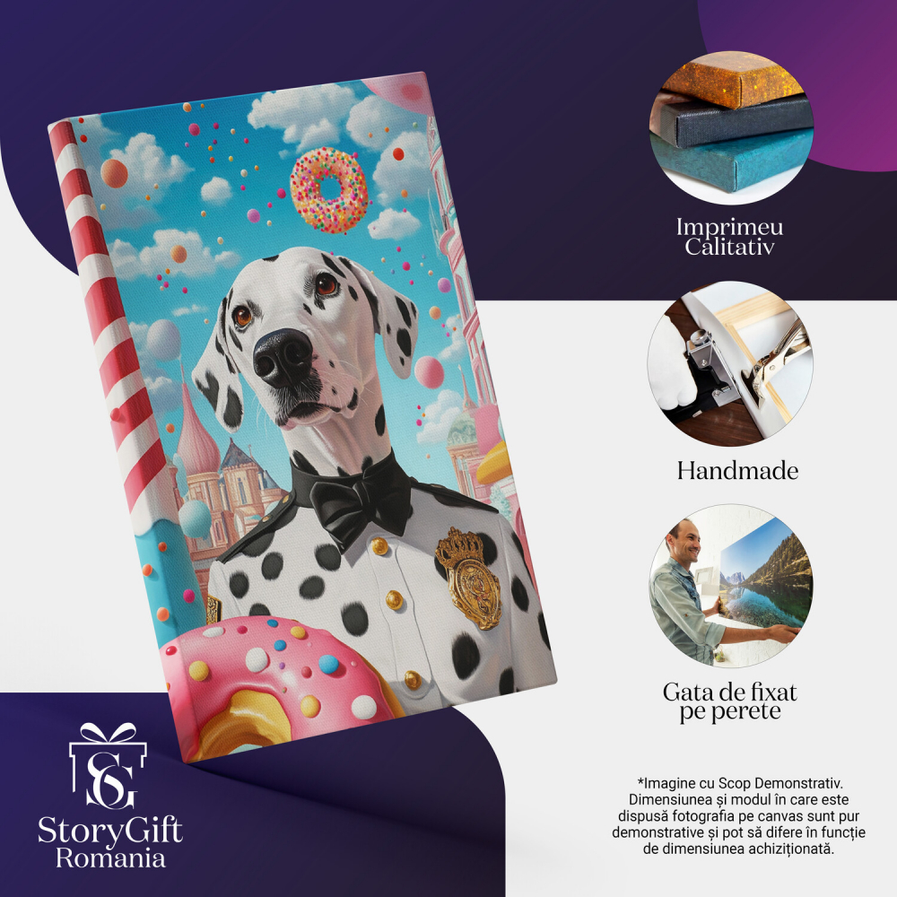 Dalmatian cu Papion și Insignă de Polițist în Lumea DulciurilorMarime 70x50CM [4]
