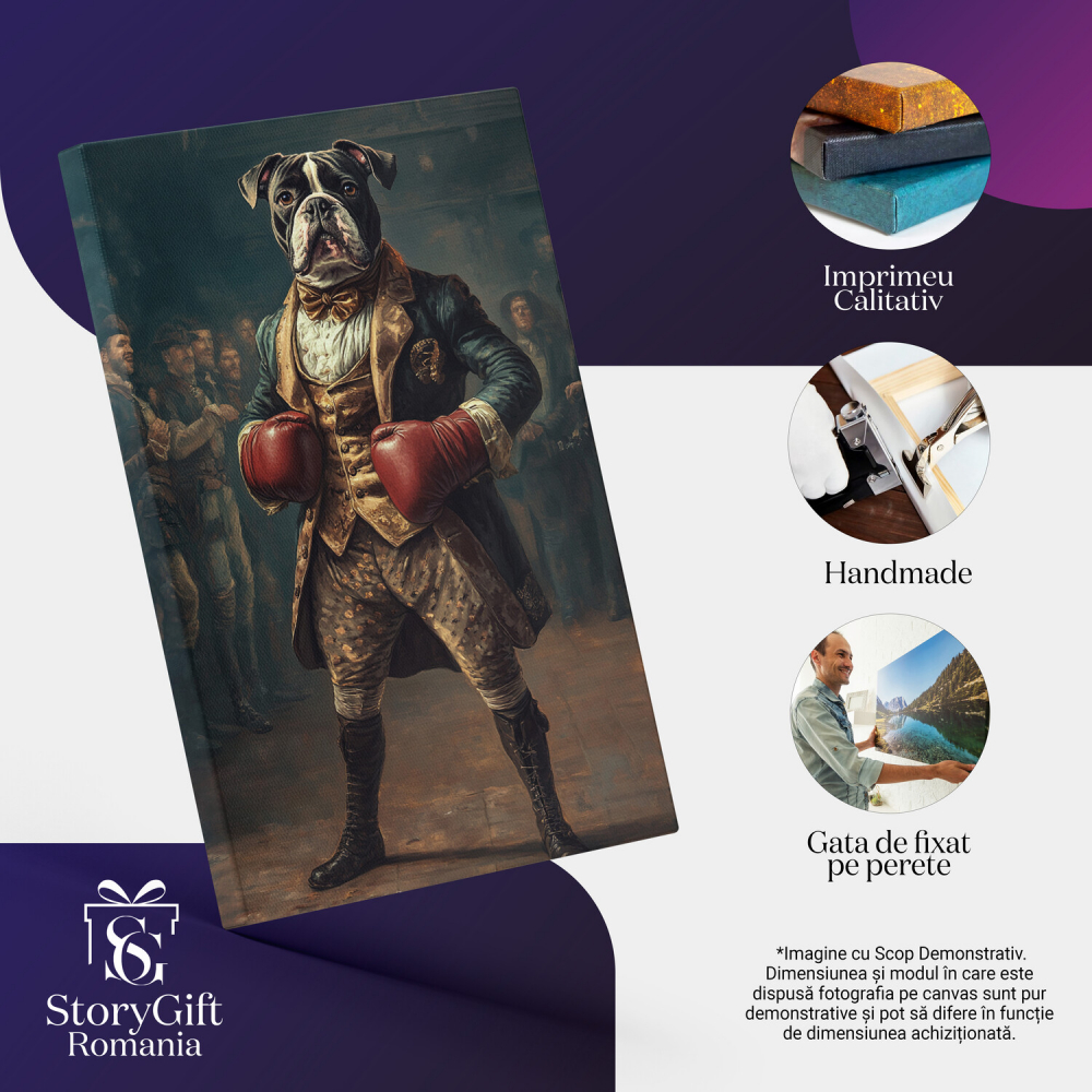  Tablou Canvas Personalizat Aristocrat În Ținută Aurie Cu Mănuși De BoxMarime 40x25CM [4]