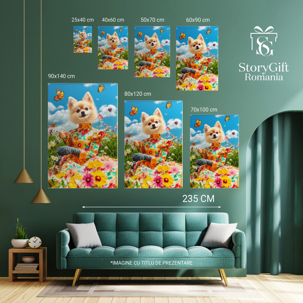 Tablou Canvas Personalizat - Animal Contesă în Ținută Galbenă
Marime 40x25CM [6]