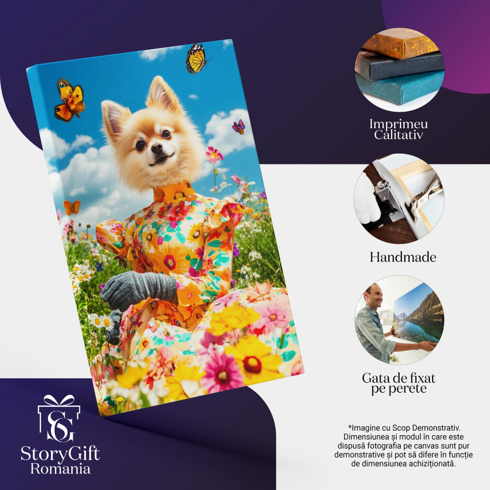 Tablou Canvas Personalizat - Animal Contesă în Ținută Galbenă
Marime 40x25CM [4]