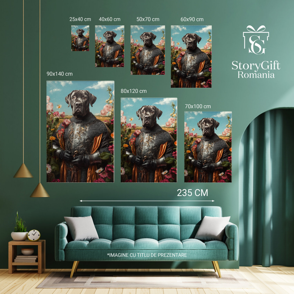  Tablou Canvas Personalizat Cavaler Regal Cu Armură De Fier În Grădina PalatuluiMarime 40x25CM [6]