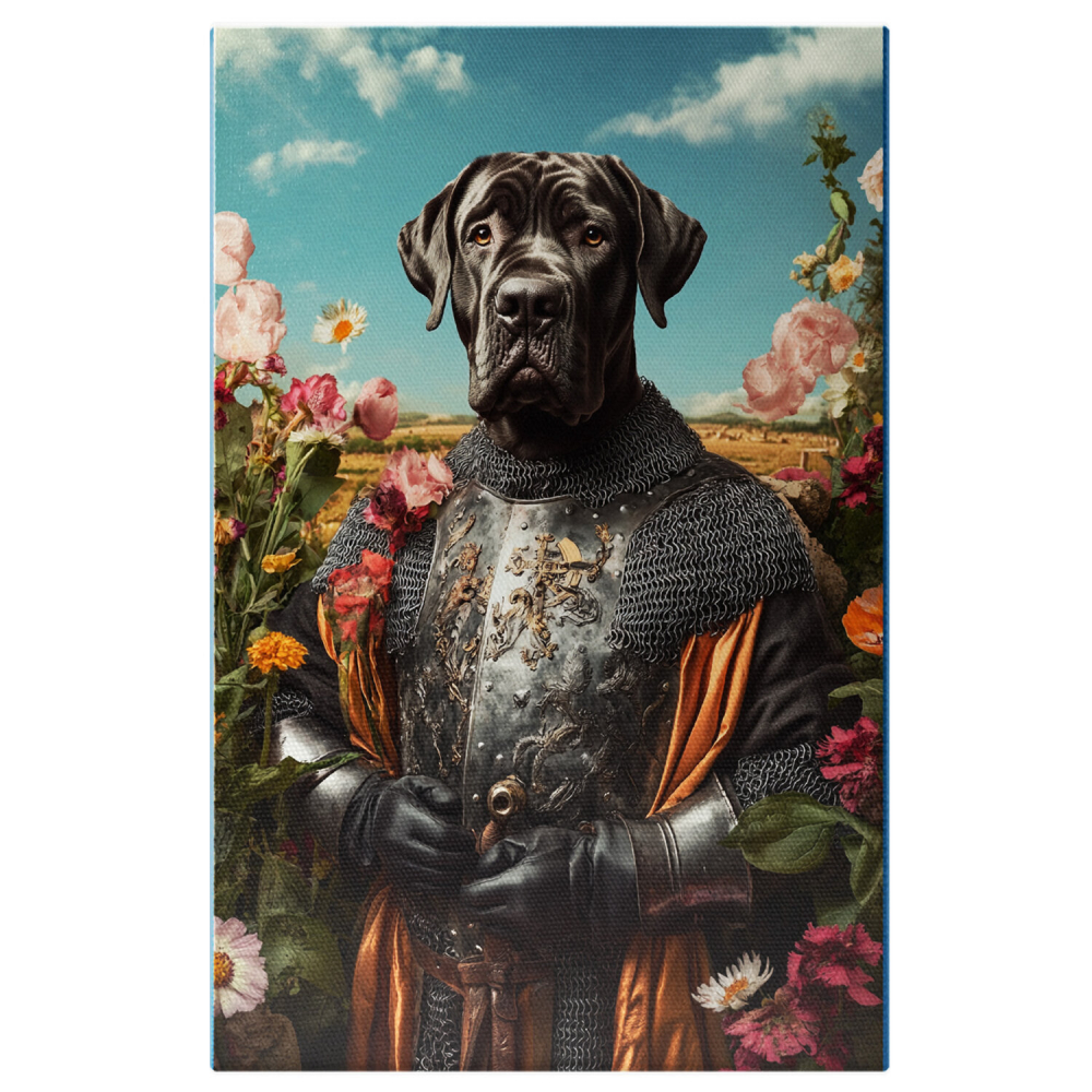  Tablou Canvas Personalizat Cavaler Regal Cu Armură De Fier În Grădina PalatuluiMarime 40x25CM [1]