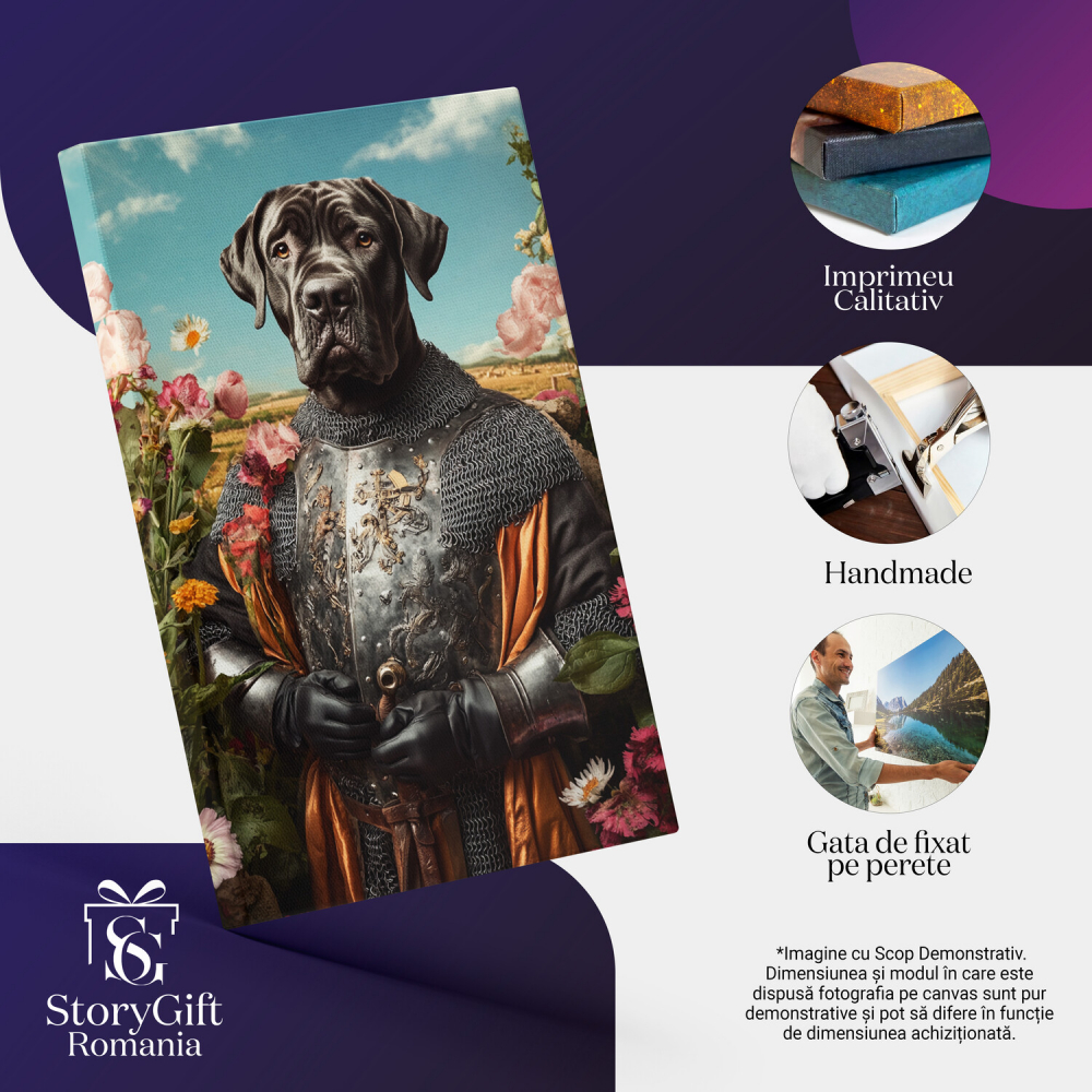  Tablou Canvas Personalizat Cavaler Regal Cu Armură De Fier În Grădina PalatuluiMarime 40x25CM [4]