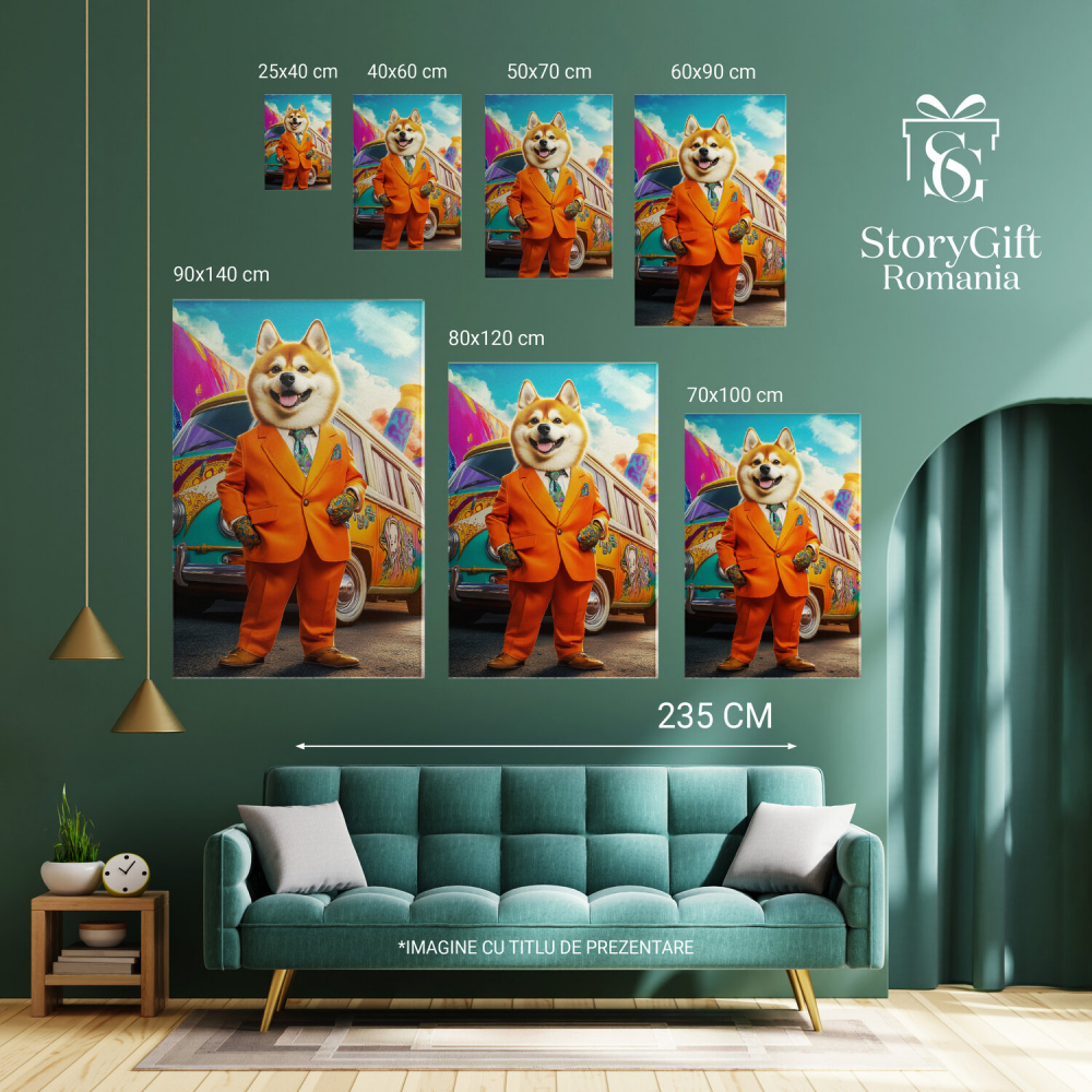  Tablou Canvas Personalizat Costum Portocaliu Neon și Mănuși ColorateMarime 40x25CM [6]