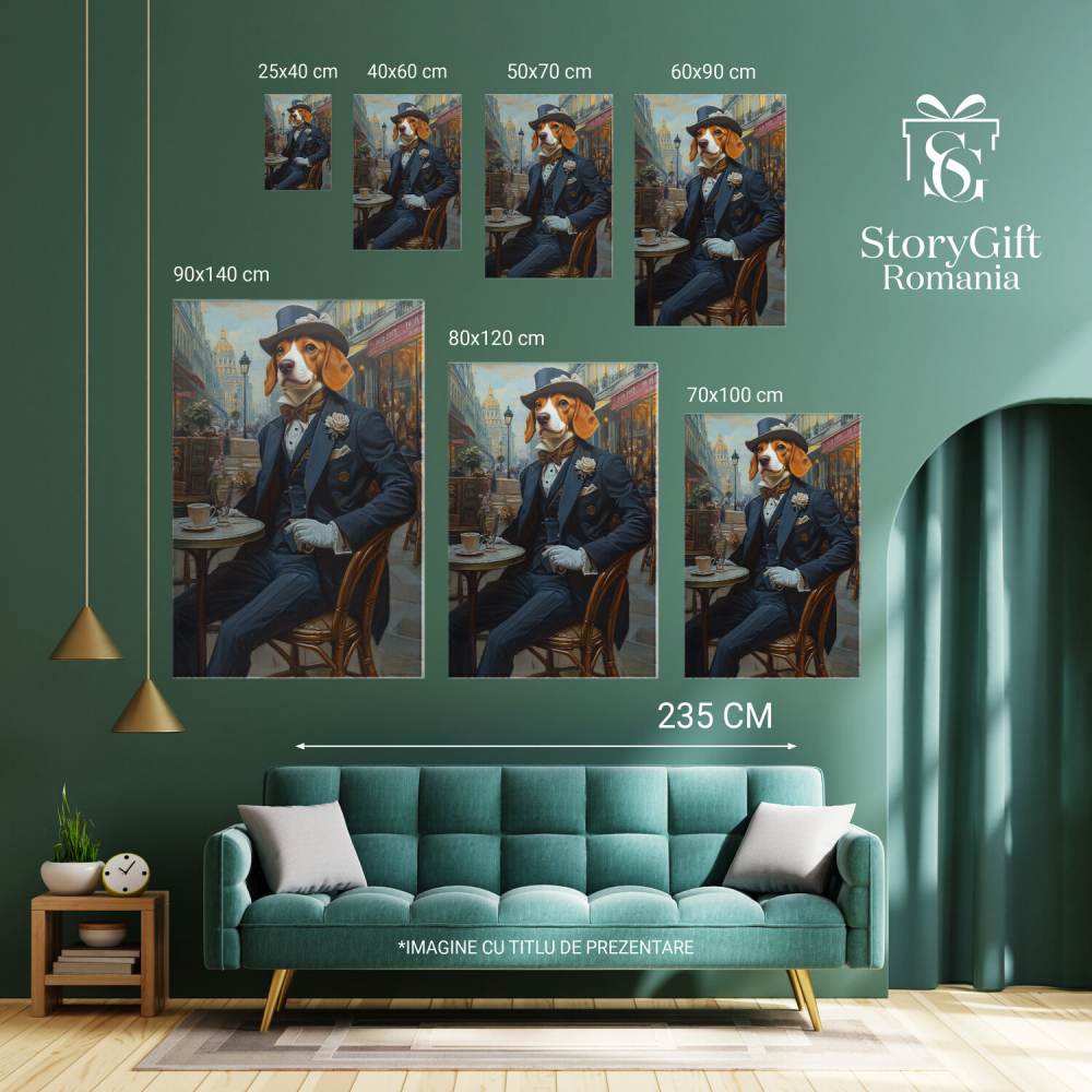  Tablou Canvas Personalizat Ținută Aristocrată La CafeneaMarime 40x25CM [6]