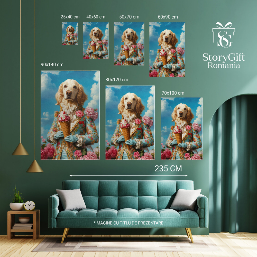  Tablou Canvas Personalizat Ținută Elegantă Lumea Dulciurilor Cu Palton AlbastruMarime 140x90CM [6]