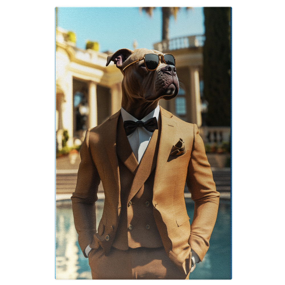  Tablou Canvas Personalizat Ținută Elegantă Crem Cu Piscină RegalăMarime 100x70CM [1]