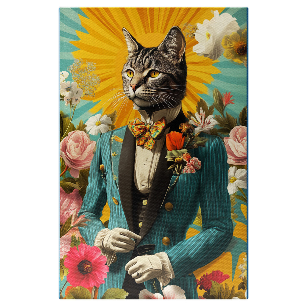 Ținută Elegantă cu Sacou Albastru și Papion GalbenMarime 40x25CM [1]