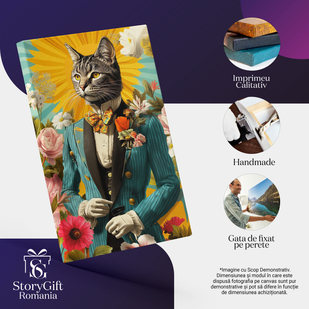 Ținută Elegantă cu Sacou Albastru și Papion GalbenMarime 40x25CM [4]