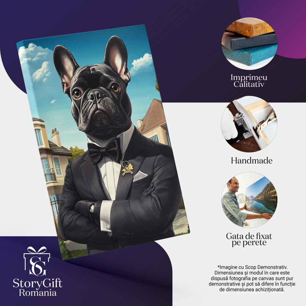  Tablou Canvas Personalizat Costum Masculin Clasic Negru Cu Papion NegruMarime 40x25CM [4]
