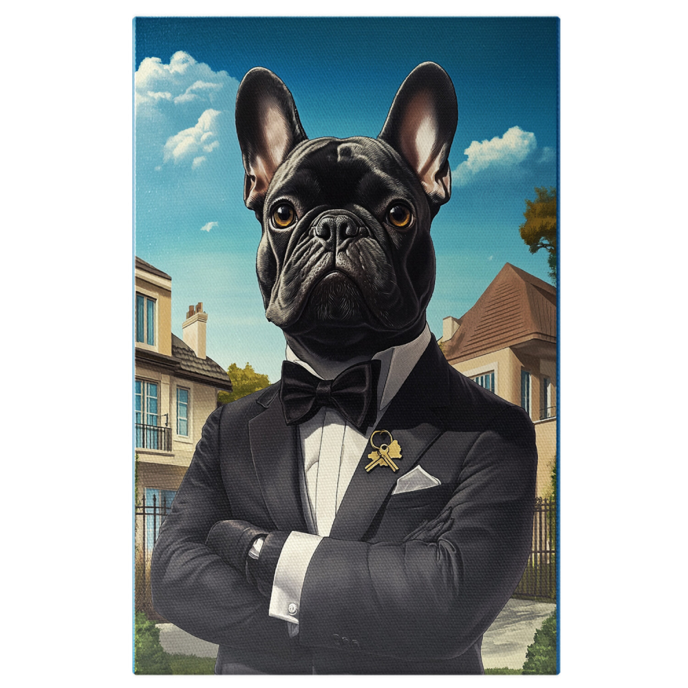  Tablou Canvas Personalizat Costum Masculin Clasic Negru Cu Papion NegruMarime 40x25CM [1]