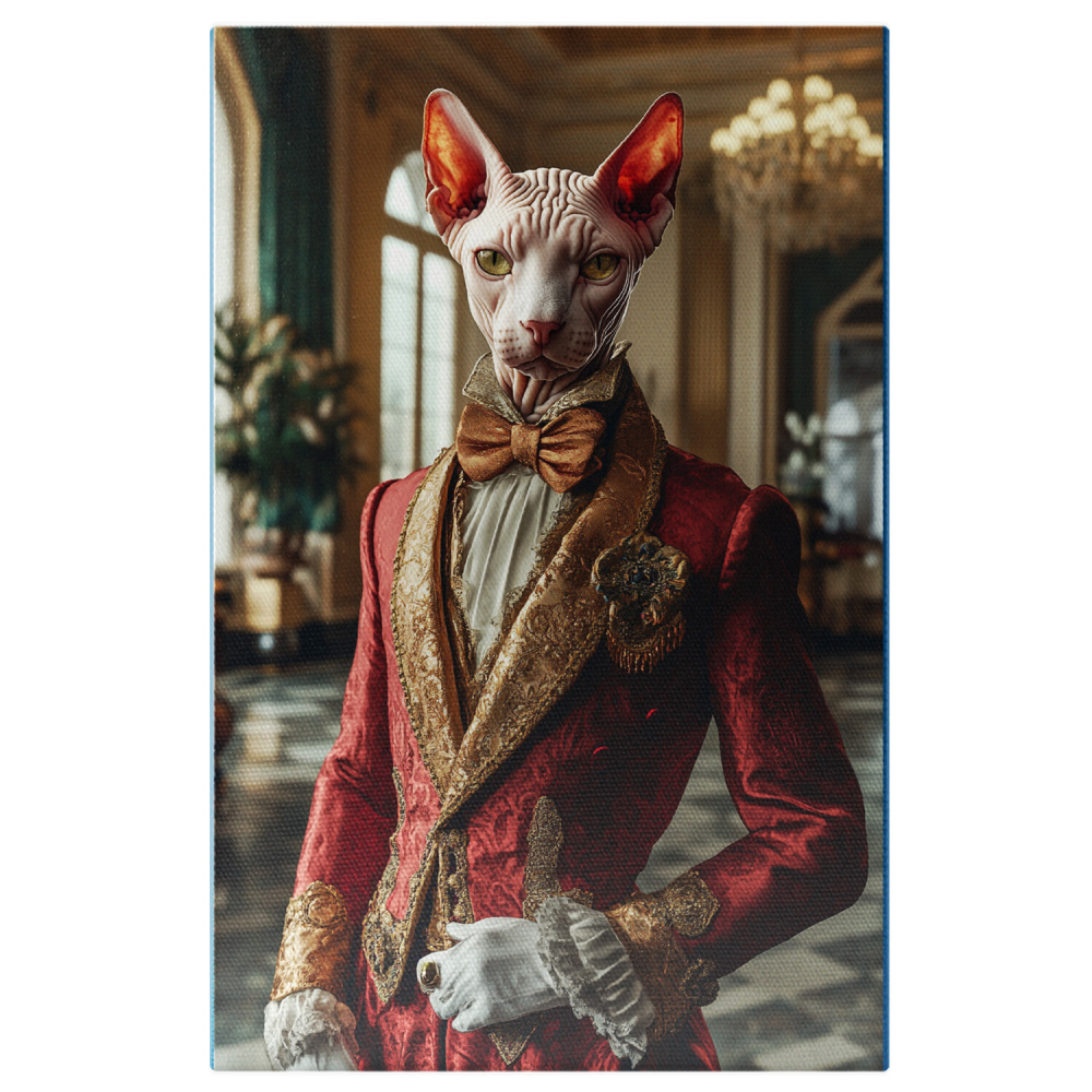  Tablou Canvas Personalizat Ținută Elegantă Regală Cu Sacou Roșu Și PapionMarime 40x25CM [1]