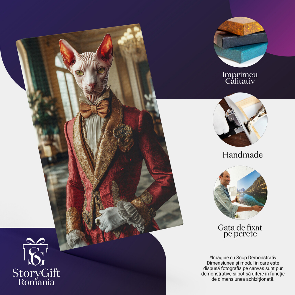  Tablou Canvas Personalizat Ținută Elegantă Regală Cu Sacou Roșu Și PapionMarime 40x25CM [4]