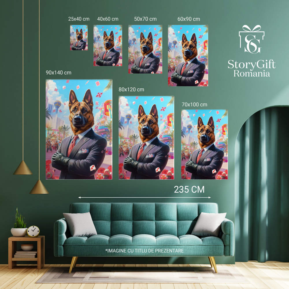  Tablou Canvas Personalizat Ținută Elegantă În Cazino Cu Cărți De JocMarime 140x90CM [6]