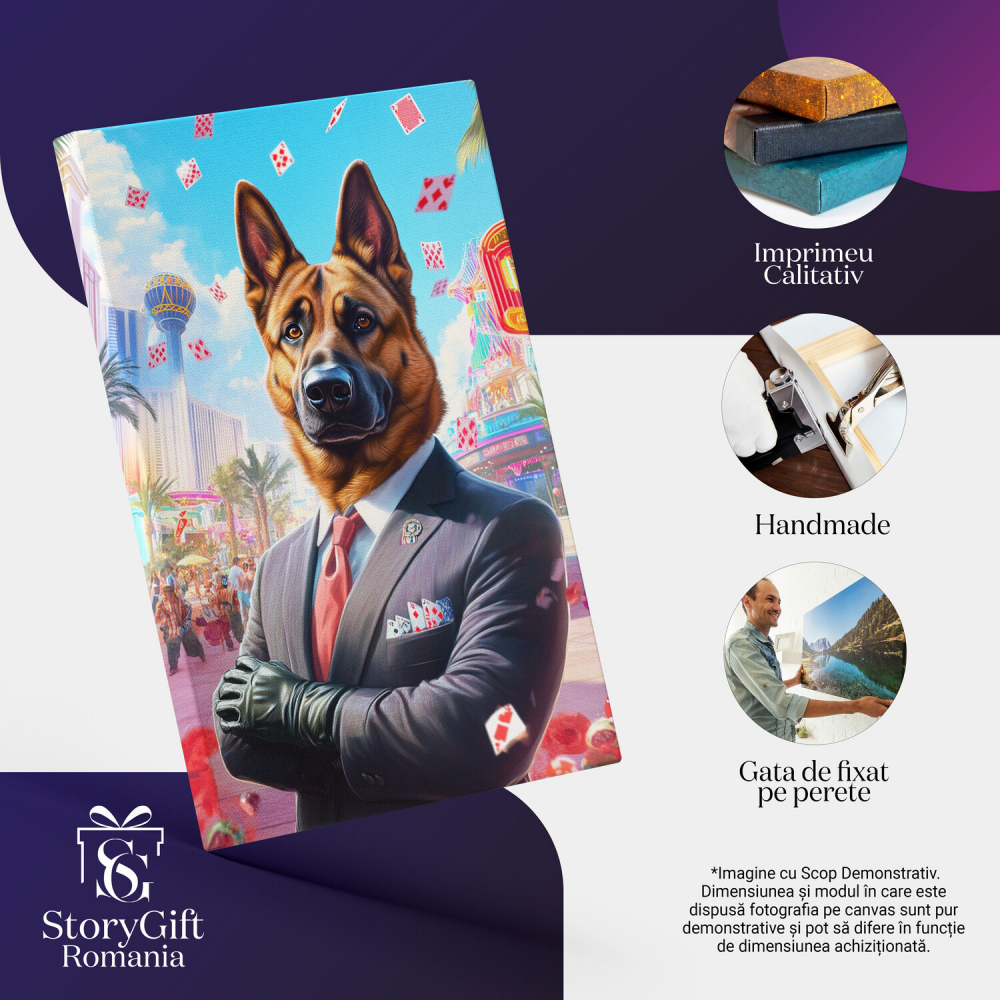  Tablou Canvas Personalizat Ținută Elegantă În Cazino Cu Cărți De JocMarime 140x90CM [4]