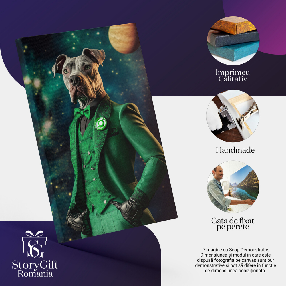  Tablou Canvas Personalizat Costum Galactic Verde Neon Cu PapionMarime 40x25CM [4]