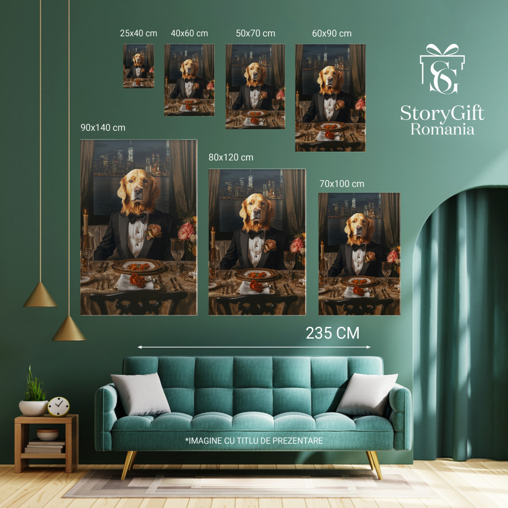  Tablou Canvas Personalizat Costum Negru Cu Trandafir RozMarime 140x90CM [6]