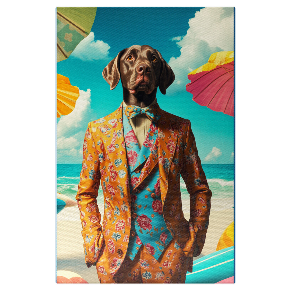 Tablou Canvas Personalizat Ținută Elegantă pe Plajă TropicalăMarime 40x25CM [1]