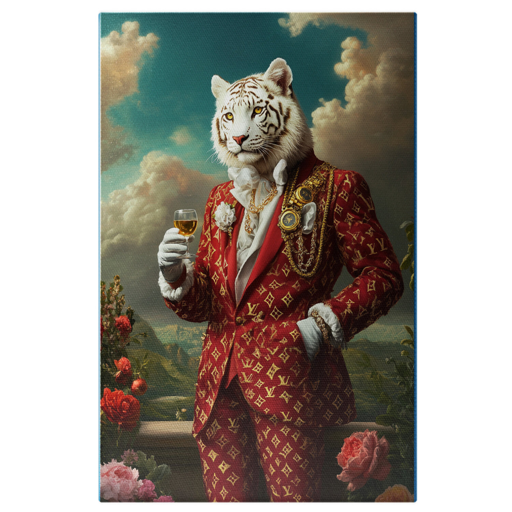  Tablou Canvas Personalizat Costum Regal Roșu Cu Detalii AuriiMarime 40x25CM [1]