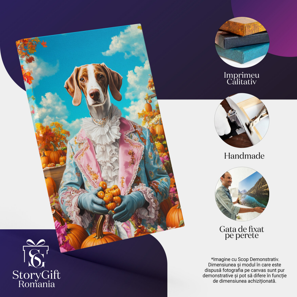  Tablou Canvas Personalizat Ținută Regală Cu Guler Ruff Și Dovleci De HalloweenMarime 40x25CM [4]