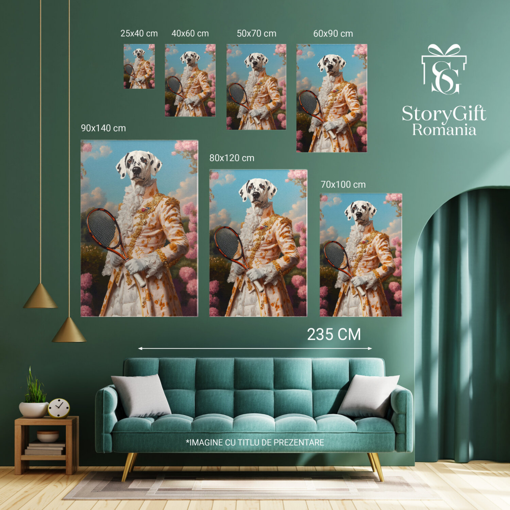 Tablou Canvas Personalizat Eleganță Roz cu Detalii Aurii și Paletă de Tenis
Marime 90x60CM [6]