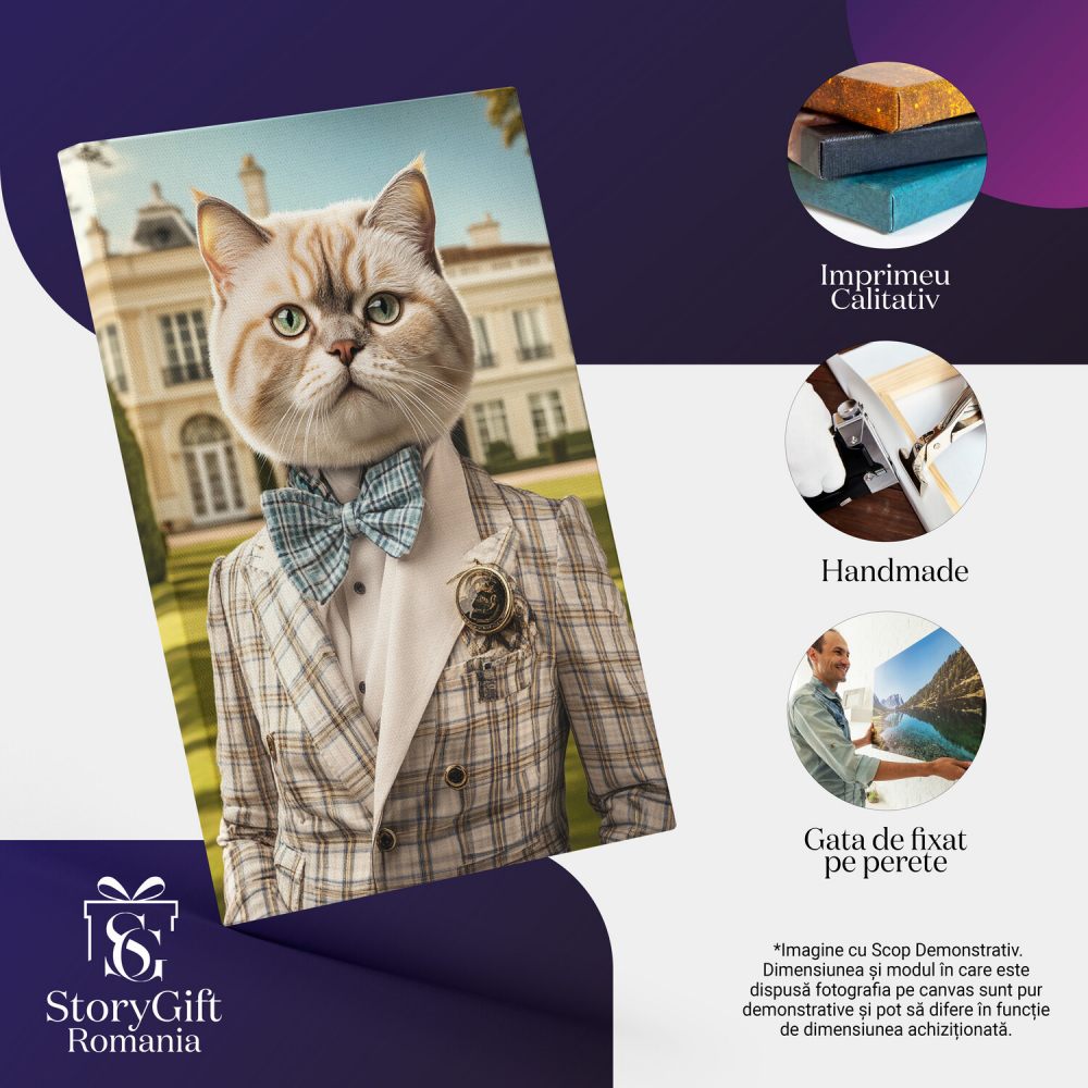  Tablou Canvas Personalizat Costum Aristocrat Cu Papion MasivMarime 40x25CM [4]