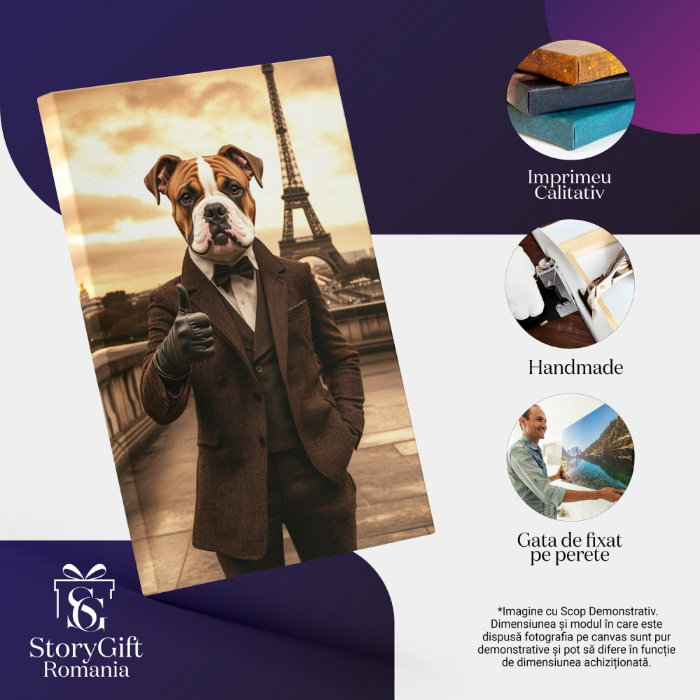 Tablou Canvas Personalizat - Animal în Ținută Aristrocrat cu Semn de Mână
Marime 40x25CM [4]